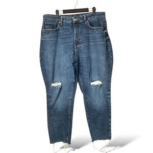 OLD NAVY Curvy OG Straight Jeans with Secret Slim Pockets Distressed Raw Hem 16